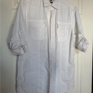 Michael Kors White  Linen/Cotton Button Down with with ability to roll sleeves